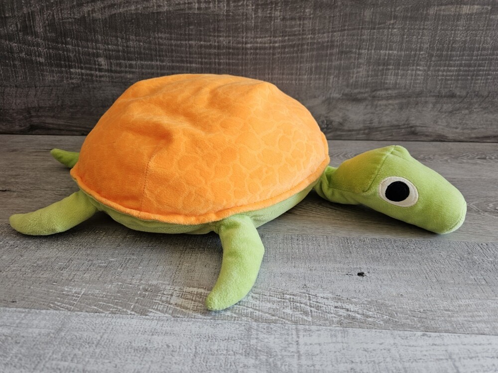 Ikea KORALL SKOLDPADDA TURTLE Plush Green Orange Soft Stuffed Cuddle Pillow 16"